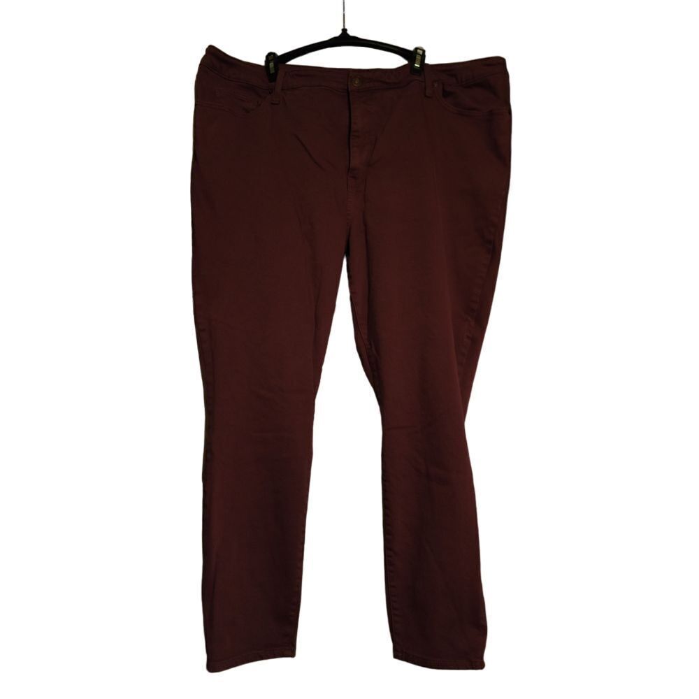 Ava & Viv Burgundy‎ Straight Leg Pants - Plus Size 24W